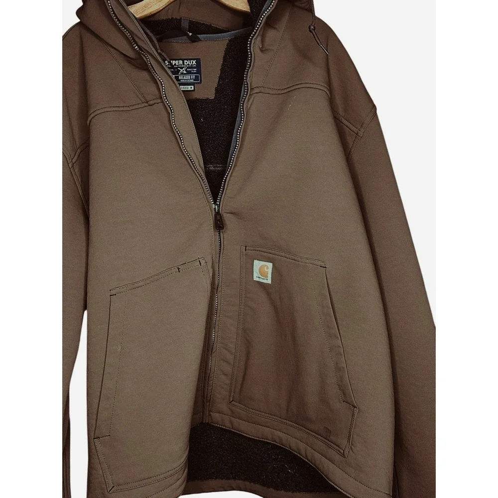 Carhartt Super Dux Relaxed Fit Mens 2XL Sherpa Lined Rain Defender Brown 0J5001